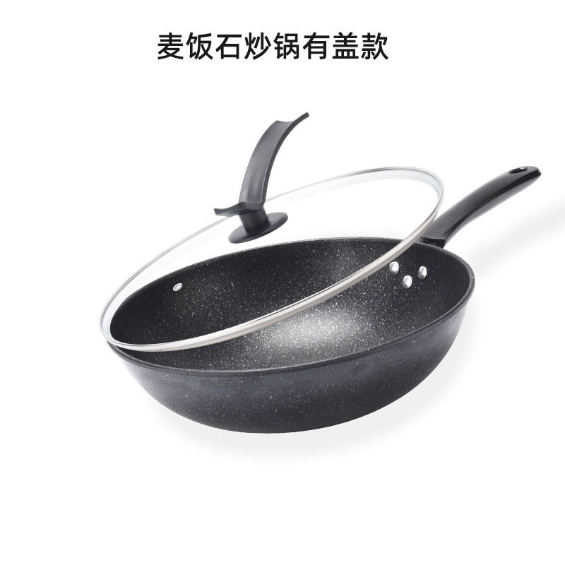 뚜껑이있는 Maifanite 웍 32cm