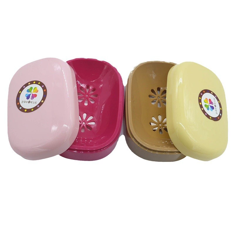 Plastic soap holder, cover with lid, drying rack for home use