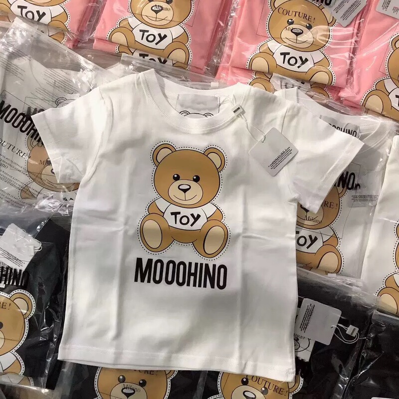 Cross-Border Export 2025 New Moschino Moschinop Kidsren's New Bear Short-Sleeved T-Shirt Unisex