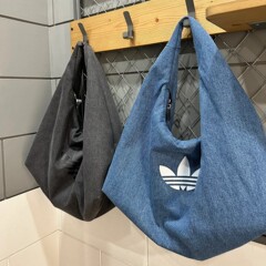 阿迪三叶草同款三条纹云朵包女牛仔风大容量运动手提单肩腋下包包