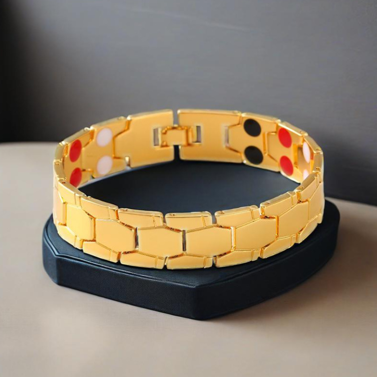 Cross-Border Popular Fashion Hexagonal Bracelet Men's Magnet Four-In-One Wide Version Detachable Men's Bracelet Couple Bracelet