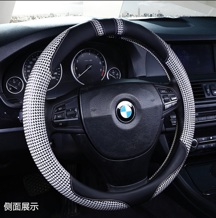 New crystal massage steering wheel cover, breathable, all-season leather car steering wheel cover, round D-shaped universal grip