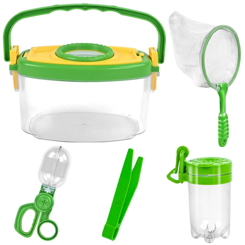 Детский портативный набор для наблюдения за насекомыми: коробка для ловли и кормления насекомых, комплект для приключений на природе и кемпинга, оптом