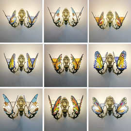 艺术工艺玻璃灯美式灯北欧复古出口台灯卧室创意玻璃餐厅书桌灯具