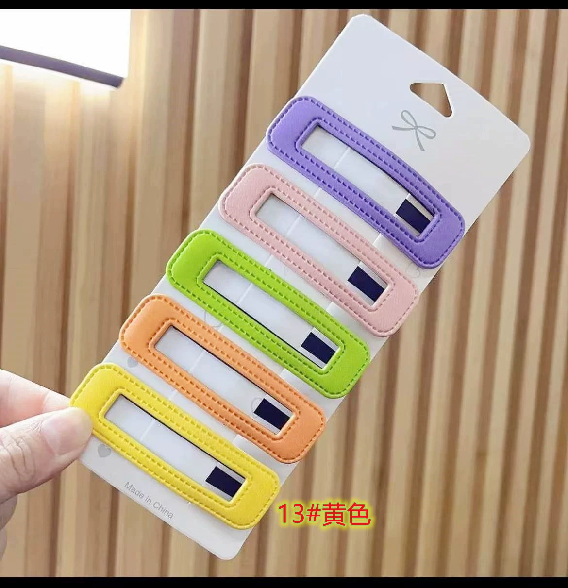 Hairgrip clip, Korean-style bangs hairpin, simple elegant faux-leather look, multi-color options