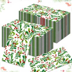 Czjbackupアマゾンベリークリスマスロングティッシュパーティー祝日食器パーティー使い捨て紙