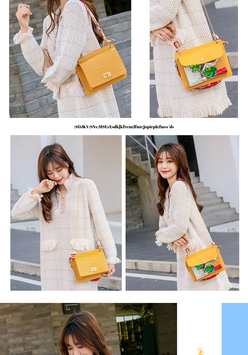 Crocodile Pattern Silk Scarf Bag 1