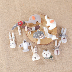 New Cartoon Animal Plush Brooch Cute Small Jewelry Accessories DIY Embroidery Clothing Accessories