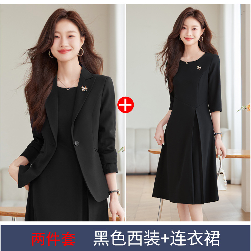 8633 черный костюм + черное платье 915