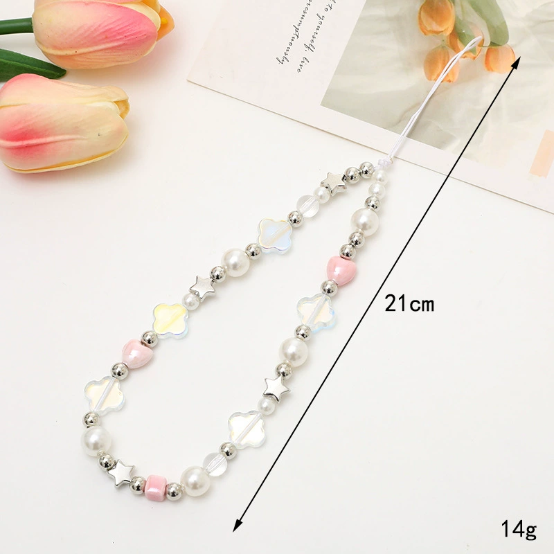 Бусы с бусинками и бантами, мобильный телефон, цепочка, чехол для телефона, кулон, короткий ремешок, защита от падения