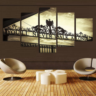 Factory direct high-definition micro-spray canvas decorative painting living room sofa background wall painting custom five couplet painting core