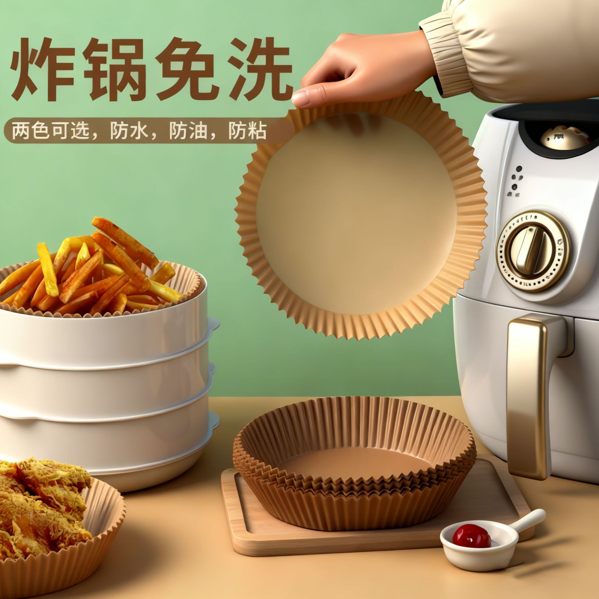 Papel especial para freidora de aire Papel a prueba de aceite resistente a altas temperaturas Papel de cocina Papel absorbente de aceite desechable