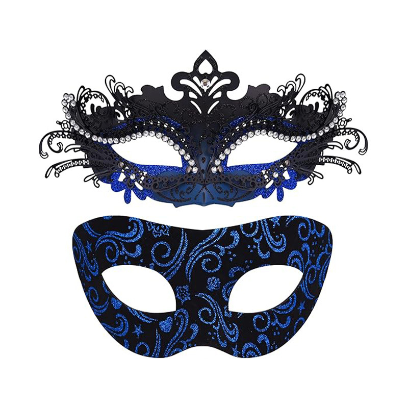 Amazon máscaras de baile de Halloween máscaras parejas máscaras disfraz de mitad cara máscara de carnaval