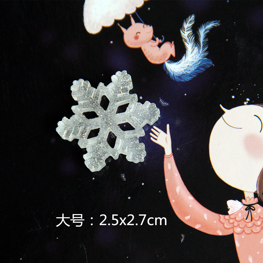 NUEVA resina Glitter translúcido copo de nieve accesorios DIY joyería accesorios para el cabello teléfono móvil Shell zapatos y accesorios de vestir transfronteriza Venta caliente