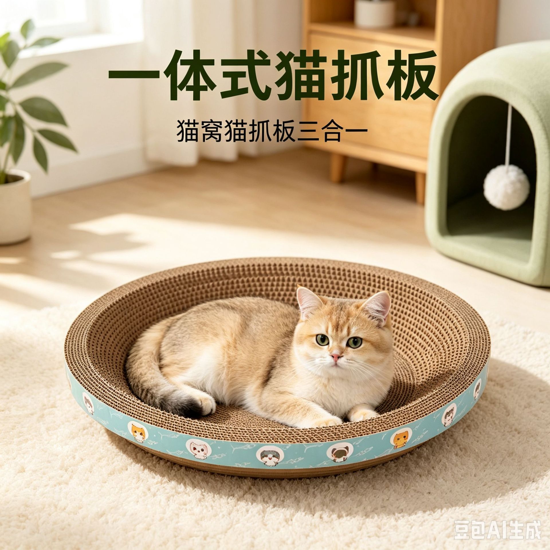 Cat scratching board and bed, durable and wear-resistant, does not shed debris, cat sofa, integrated cat bed, small sofa for cats, cat chaise longue for claw sharpening