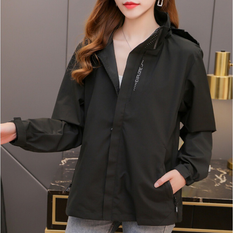 Three-In-One Jacket with Embroidered Logo, Men's and Women's Winter Waterproof Outdoor Sports Jacket, School Uniform with Fleece Lining