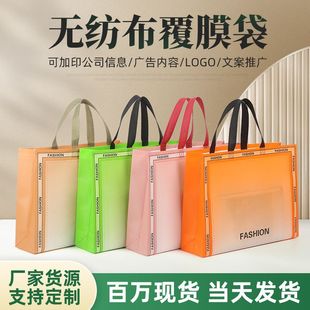 in stock Non-woven Bag Shopping Mall Clothing Store Shopping Bag Advertising Film-coated Gift Bag Non-woven Handbag