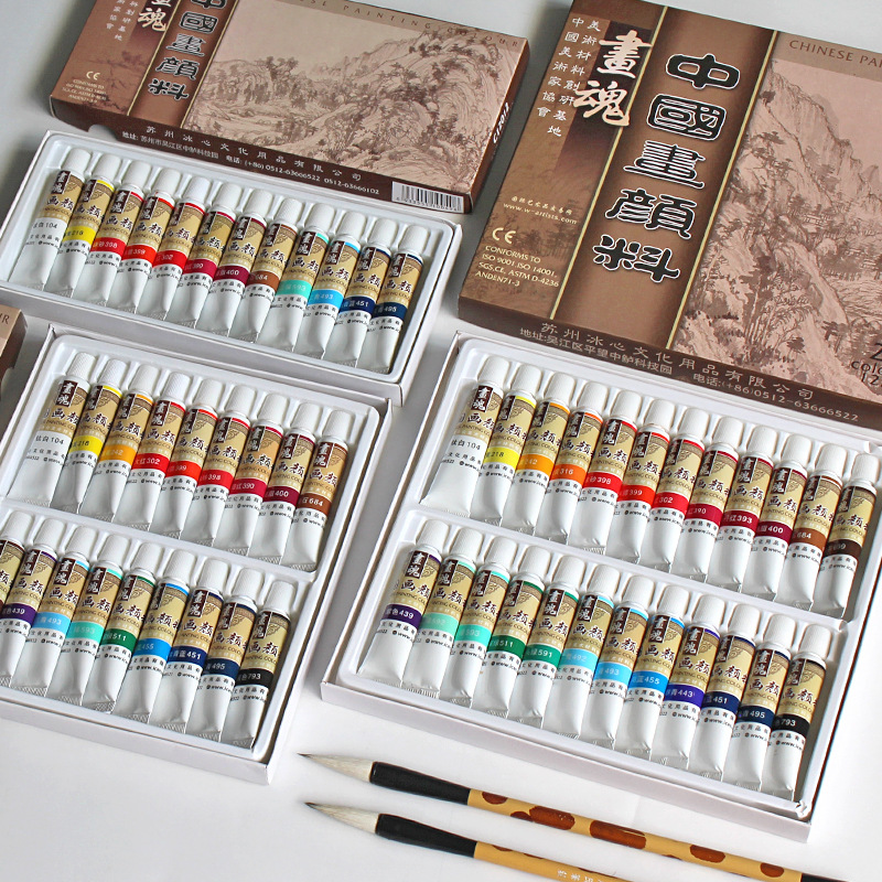 Matisse painting soul Chinese painting pigment set 12 colors 18 colors 24 colors set ink painting pi
