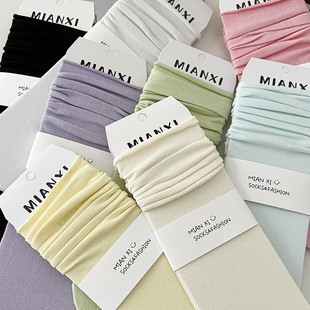 Spring and summer new women's socks delicate and soft macaron color academic style ladies thin cotton pile socks with no parent-child wholesale