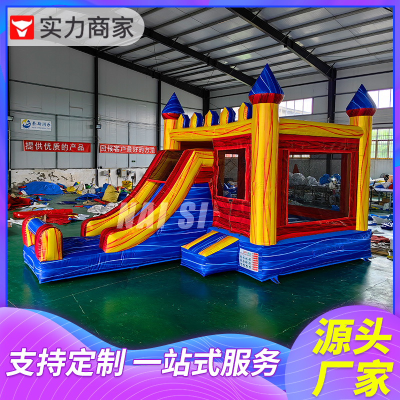 Fabricante de trampolín inflable comercial europeo y americano transfronterizo castillo travieso tobogán de agua juego de obstáculos inflable castillo inflable
