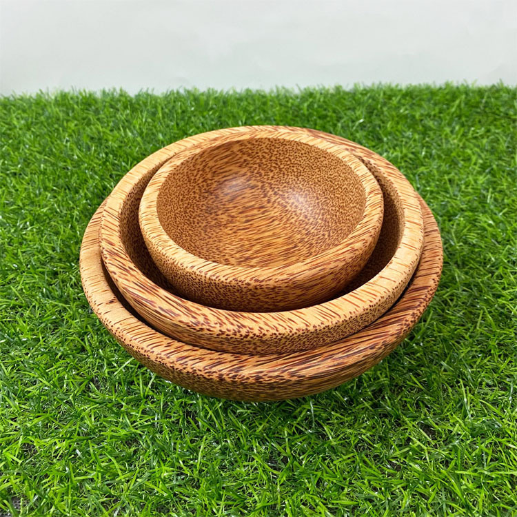 老椰木大碗沙拉碗干果碟椰子木质饭碗盆韩式木制品大量