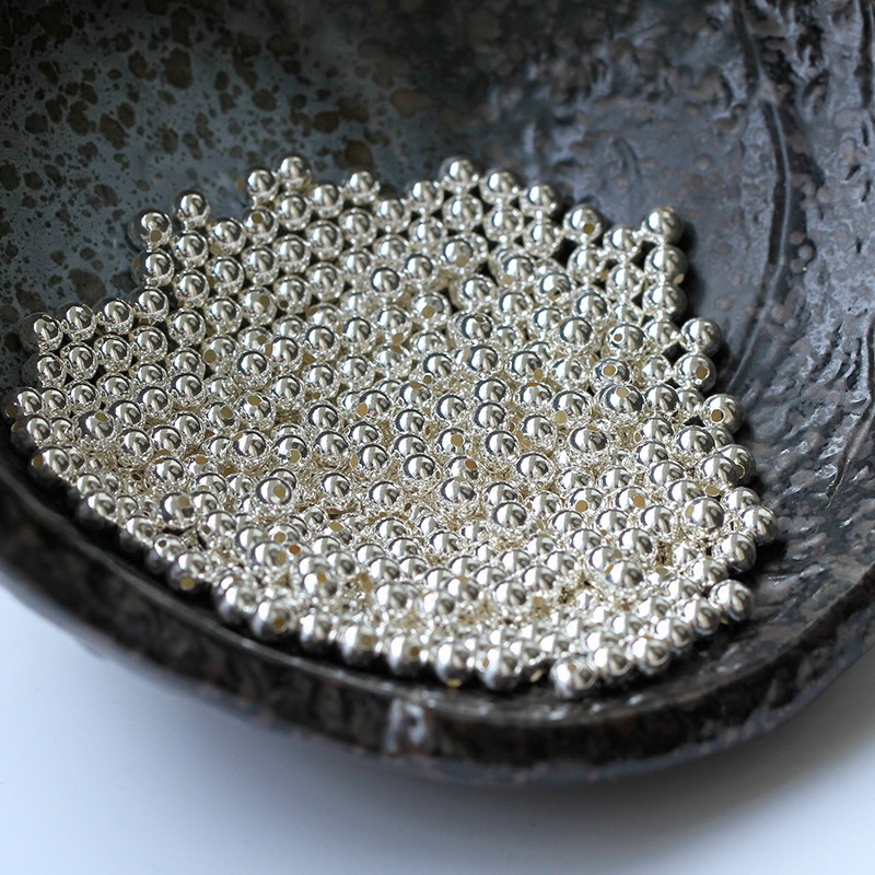 S925 Pure Silver Polished Beads by the Gram, Loose Beads for Bracelets and Necklaces, DIY Semi-Finished Beads, Plain Beads