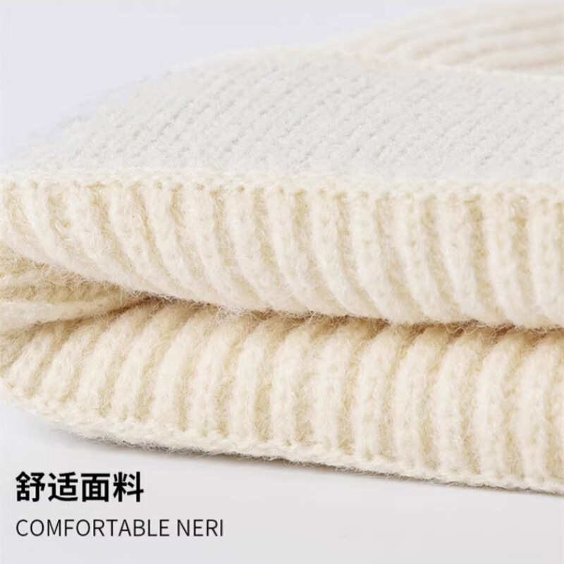 冬季时尚百搭包头冷帽女加绒加厚保暖套头帽防寒防风针织毛线帽子|undefined