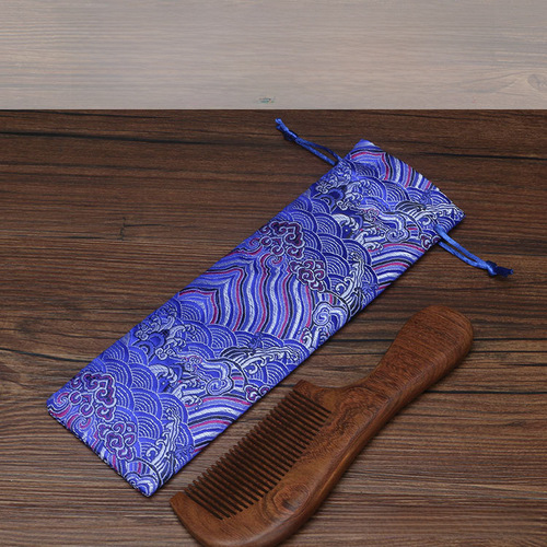 Lace satin hair comb bag tableware cloth bag sandalwood buffalo horn comb storage packaging gift drawstring closure small cloth bag
