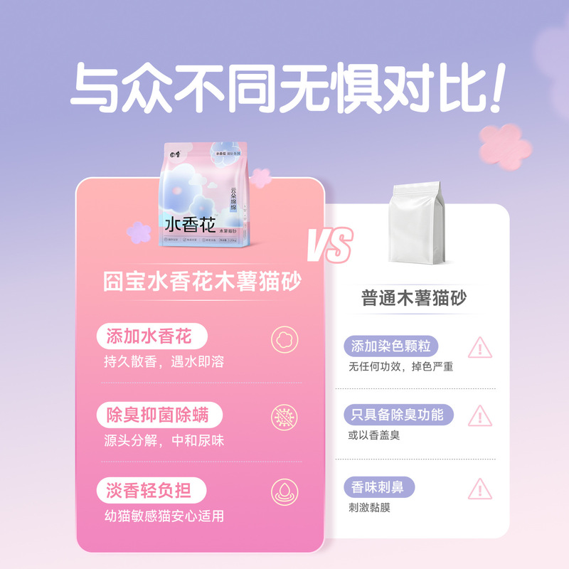 云朵绵绵木薯猫砂水香花除臭天然淡香植物砂近无尘不粘底猫砂|undefined