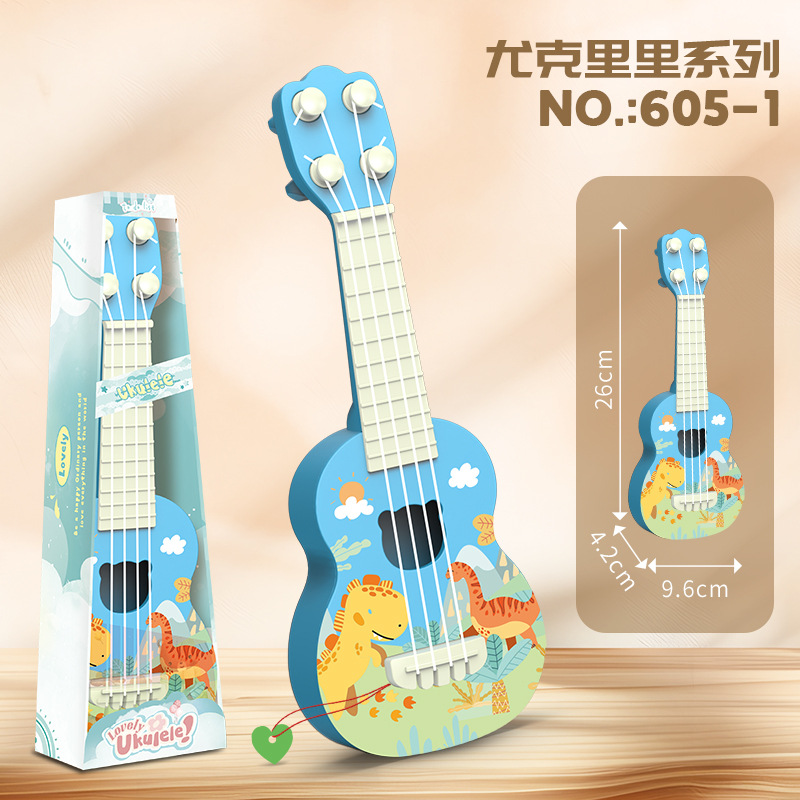 Fábrica de simulación directa ukelele de simulación de los niños guitarra puede jugar iluminación instrumento musical educativo Juguete musical