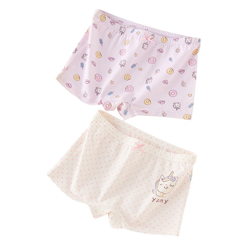 [wholesale custom] children's underwear girls boxers cotton class a cotton girls antibacterial crotch boxer shorts