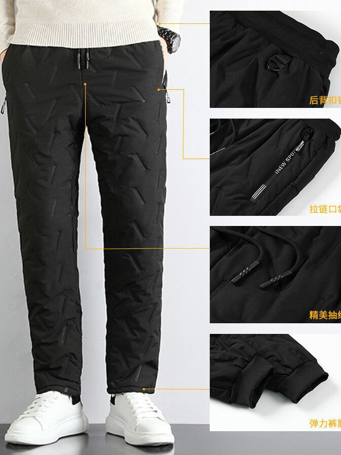 Camisa menos ropa de invierno pantalones de algodón de los hombres de tamaño extra grande de lana de cordero de invierno ropa exterior caliente suelta pantalones casuales rectos