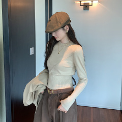 实拍 韩系氛围感穿搭秋季圆领长袖针织毛衣女2025秋季单穿小上衣