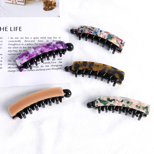 Korean Fashion Retro Acetate Leopard Print Hair Clip Hair Accessory Headband Simple New Ponytail Braid Clip Banana Clip Vertical Clip