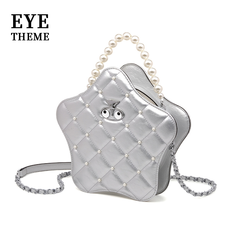 Nuevo bolso de mujer de estilo PU bordado perla de alta gama estereotipado lindo bolso de cadena pequeño bordado de estrellas 2773 #