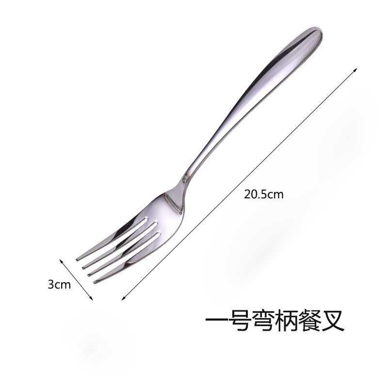 クリエイティブ曲げ柄304ステンレスフォークスプーン食器の明るい顔の西洋スプーンの丸いスプーンの水滴スプーンの商用デザートスプーン|undefined