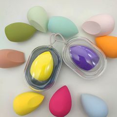 New portable space capsule beauty sponge, powder-proof, wet and dry two-in-one, dustproof, hanger, transparent box packaging