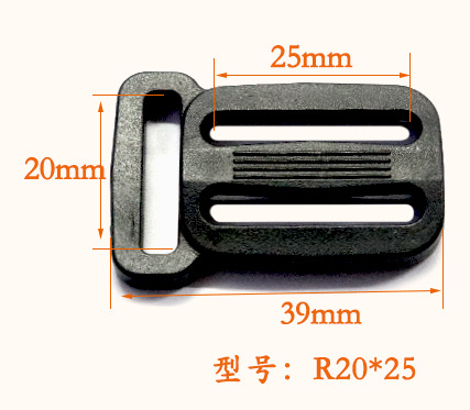 Fábrica al por mayor hebilla de estilo japonés mochila hebilla de ajuste de correa de plástico tres hebillas multidireccionales con botones de orejas accesorios de bolsas