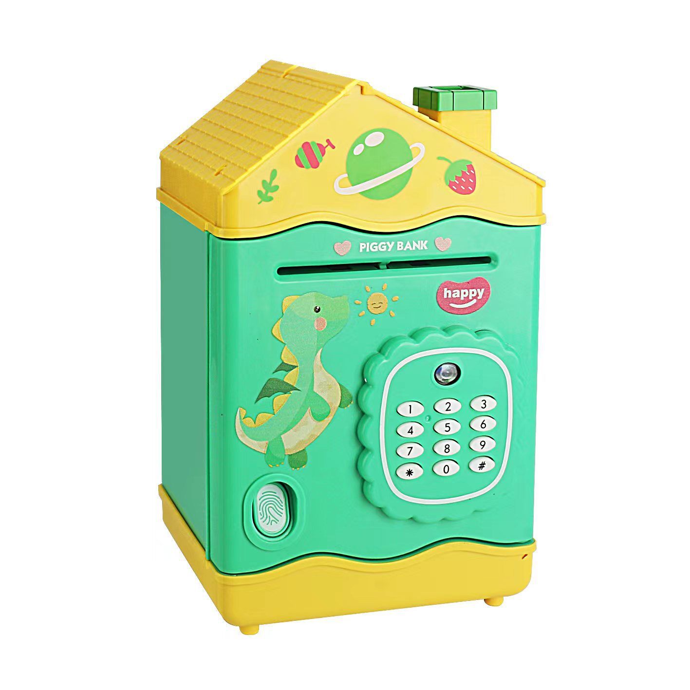 Villa alcancía (verde) reconocimiento facial + desbloqueo de huellas dactilares