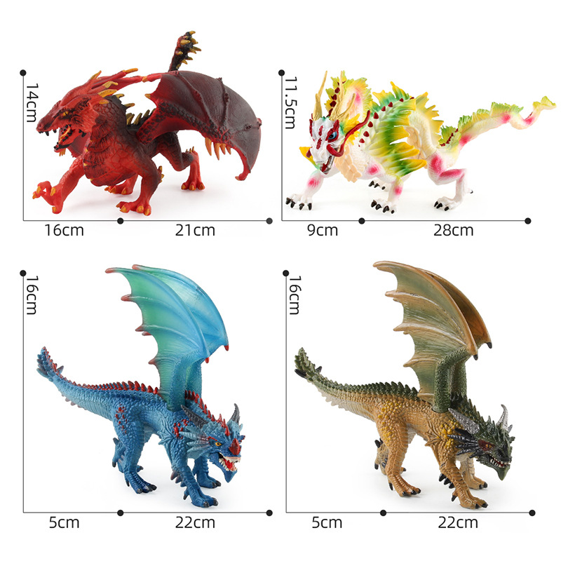 Simulación de exportación transfronteriza antiguo mito modelo de monstruo Dragón volador occidental lava Dragón Batalla Dragón bestia sólida adornos hechos a mano