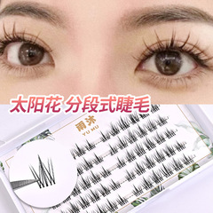 太陽花睫毛自然款單簇分段式假睫毛上睫毛硬梗小惡魔仙子朵毛批發