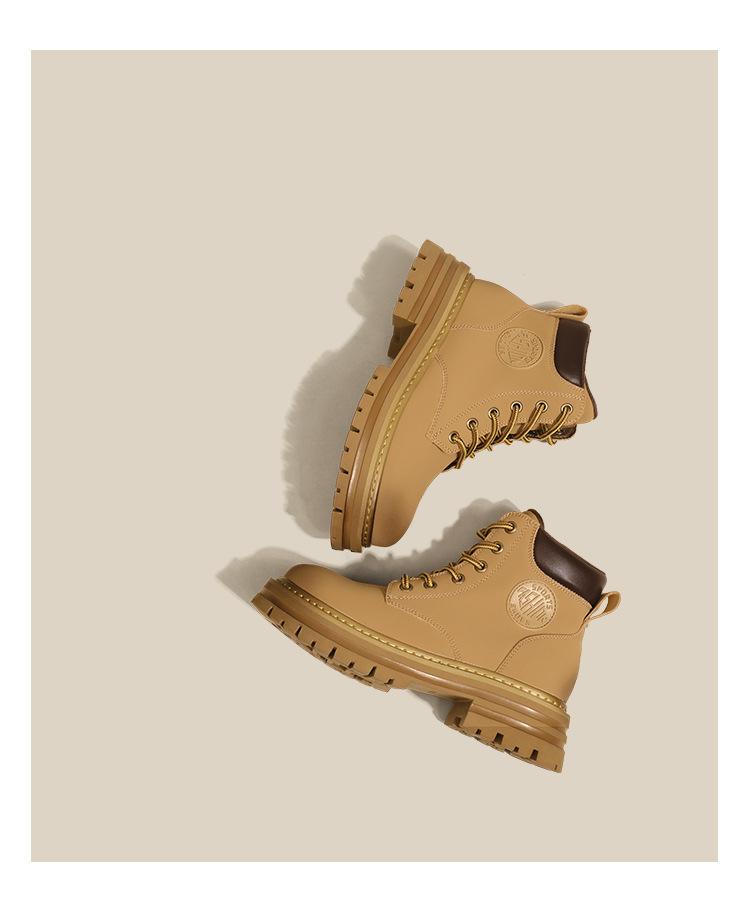 Women's Martin Boots Thick Soled British Style Casual Work Boots_voghion.com