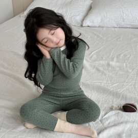 儿童秋衣秋裤两件套新款男女中大小童保暖德绒家居服睡衣内衣套装