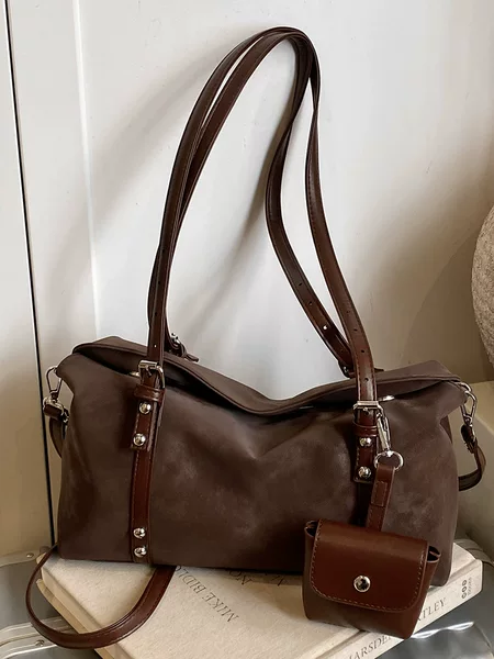 Korean Style Casual Maillard Retro Underarm Bag for Women 2026 Spring New Large Capacity Work and Commuting Handbag