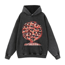 糖果印花高街潮牌卫衣vintage水洗炒花大码卫衣印花连帽卫衣秋冬