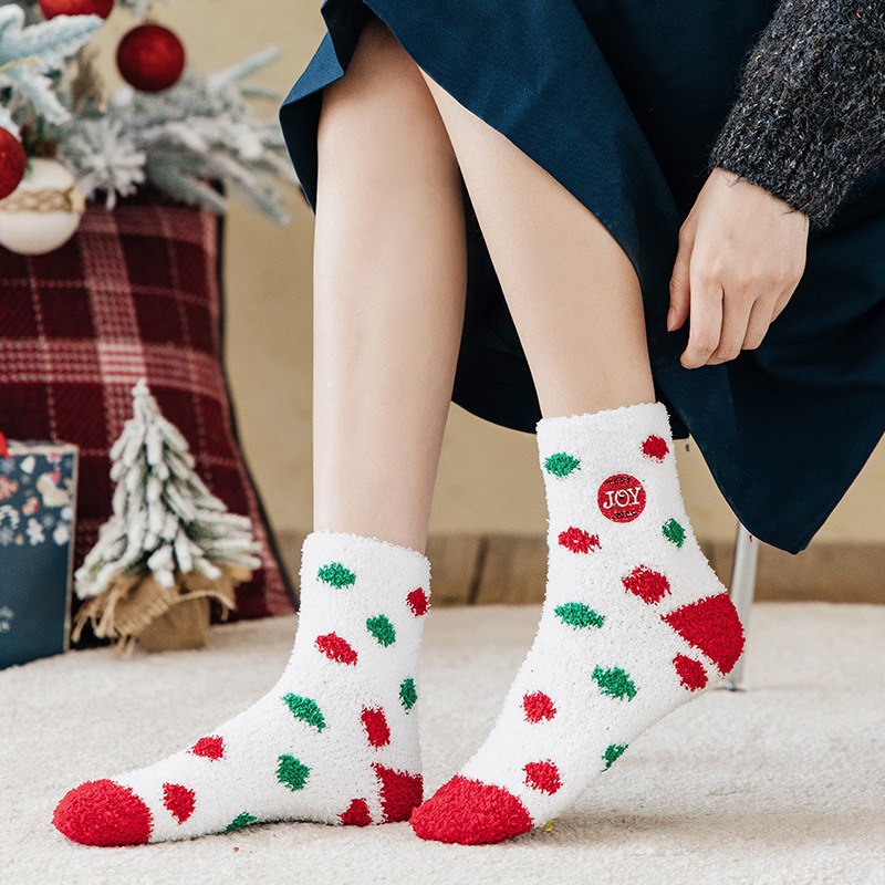 Apparel Accessories Christmas Socks Coral Fleece Embroidered Socks Women Winter Floor Socks Cute Cartoon Thick Warm Plush Winter Sleep Socks_voghion.com
