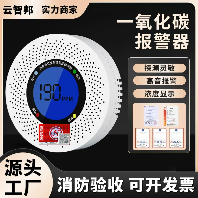新国标一氧化碳报警器家用商用室内厨房取暖蜂窝煤防CO泄漏检测仪