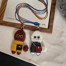 泰迪出击~童趣狗狗皮质长款挂绳项链女生2025新款小众秋冬毛衣链