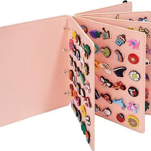 Felt Shoe Buckle Storage Book, Shoe Flower Storage Bag, Foldable Hole Shoe Decor Storage Box, Shoe Buckle Display Board