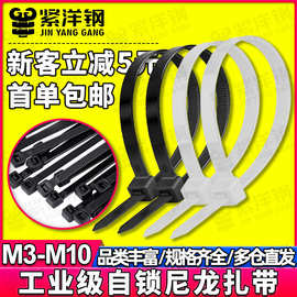 尼龙扎带白色塑料束缚带扎条扎线带黑束线带捆绑带自锁式捆扎带